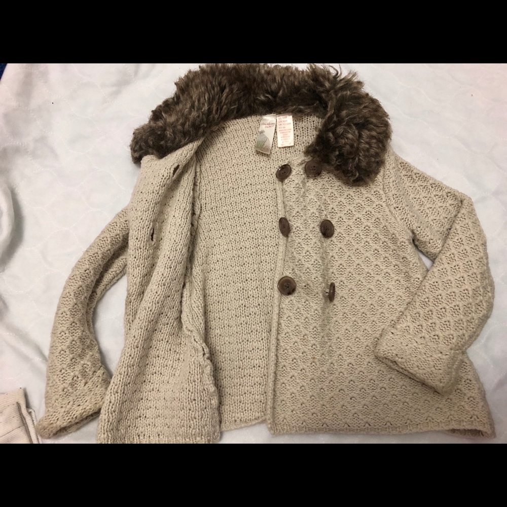 Girl 12M winter purple jacket coat and sweater - Picture 6 of 6